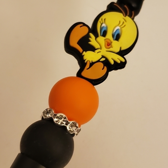 Handmade Tweety Bird Beaded Silicone Focal Bead Pen - Picture 2 of 3
